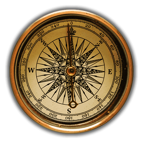 A compass with a black background, associated with USMC or police.
