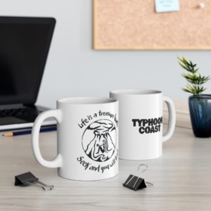 A Mug 11oz with a picture of a dog on it, perfect for dog lovers!