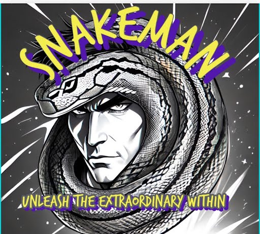 The Adventures of Snakeman 248: Unleash the Extraordinary Within, featuring an image of a snake on the cover.